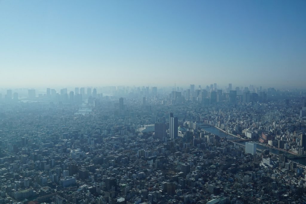 The Tokyo cityscape stretching to the horizon